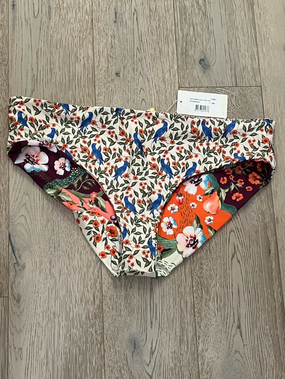 NWT Floral Bird Print Bikini Bottoms - Multi